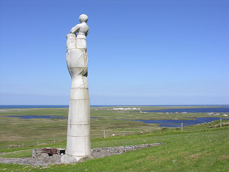Statue of Our Lady of the Isles, with Geirinis Beyond