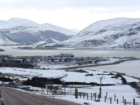 Ullapool from the West in Under March Snow