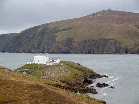 Muckle Flugga Lighthouse Shore Station, with Saxa Vord Beyond