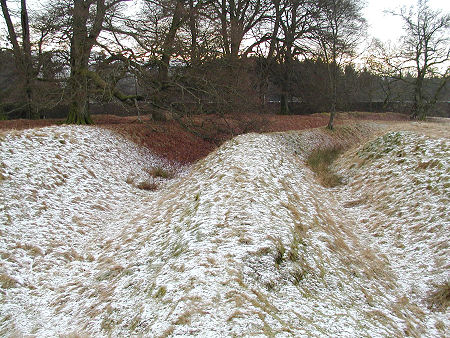 Ramparts at Ardoch Roman Fort on the Line of the Gask Ridge Fortifications