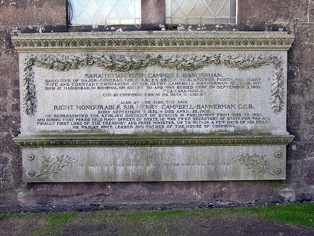 Memorial to Sir Henry Campbell-Bannerman on the Wall of Meigle Church