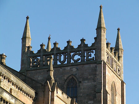 King Robert The Bruce's Name Around the Four Sides of the Tower of Dunfermline Abbey Church
