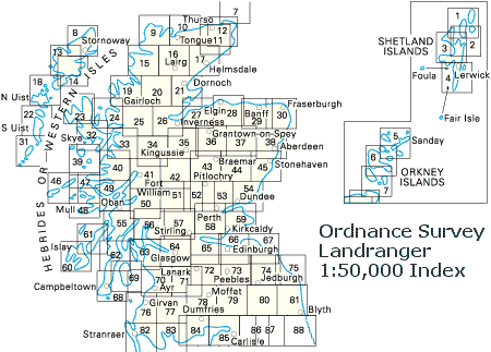 Ordnance Survey 1:50,000 Map Index