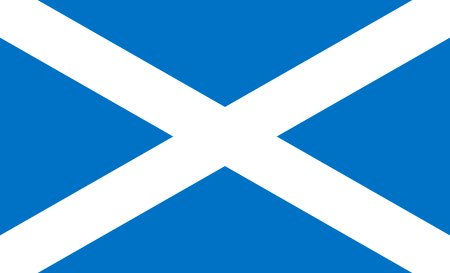 The Saltire with a Pantone 300 coloured field