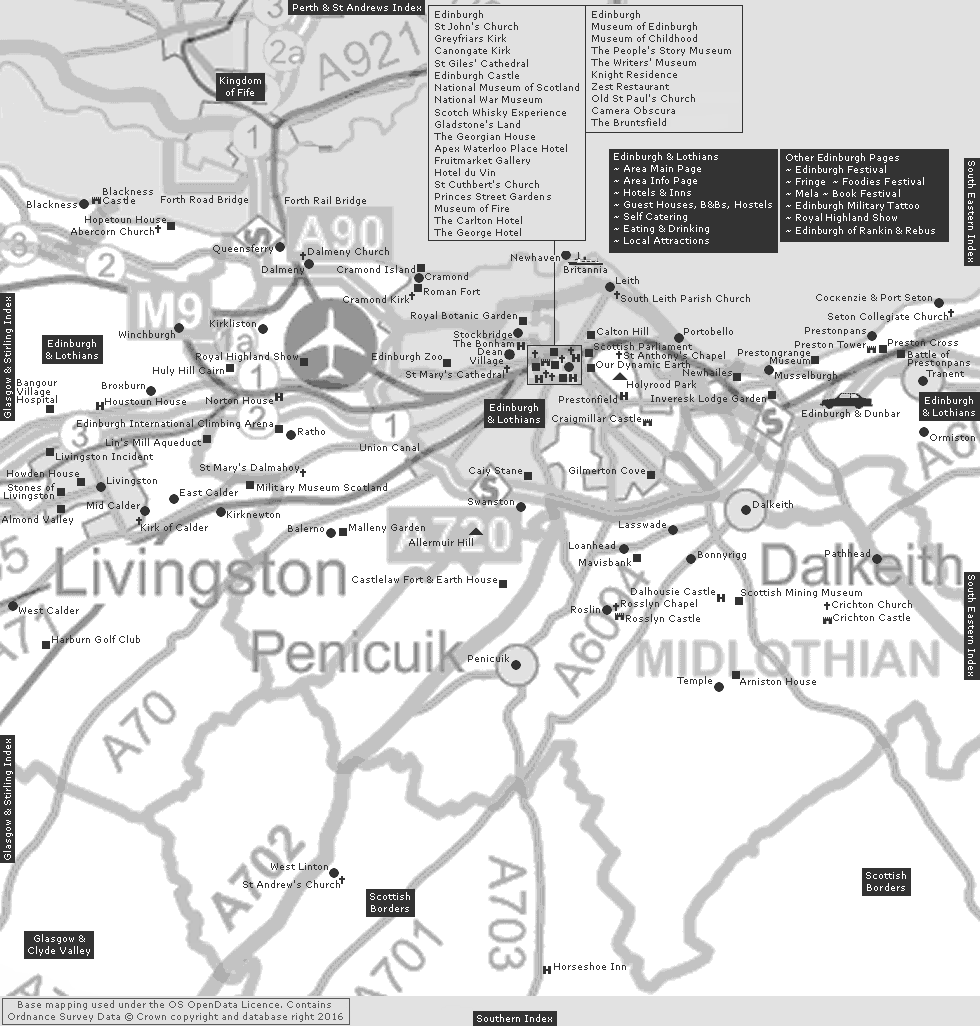 Edinburgh Index Clickable Map