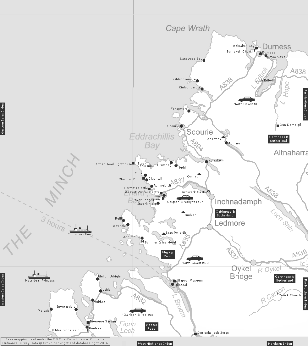 North-Western Index Clickable Map