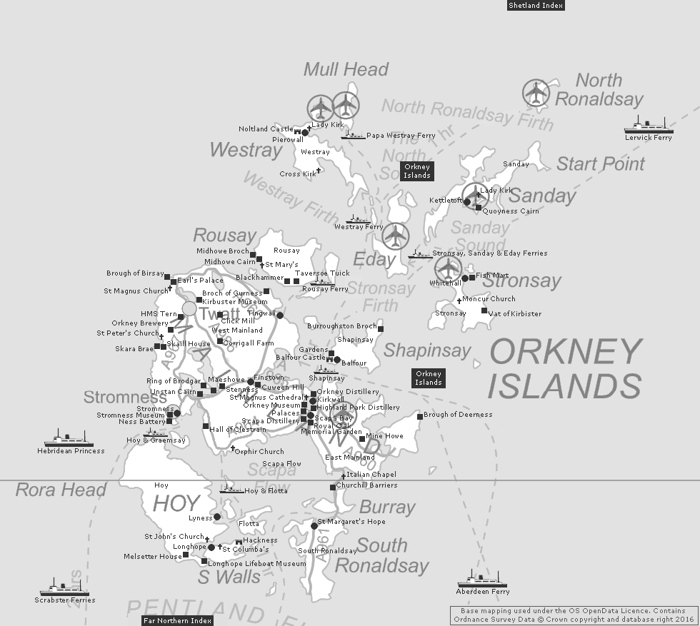 Orkney Index Clickable Map