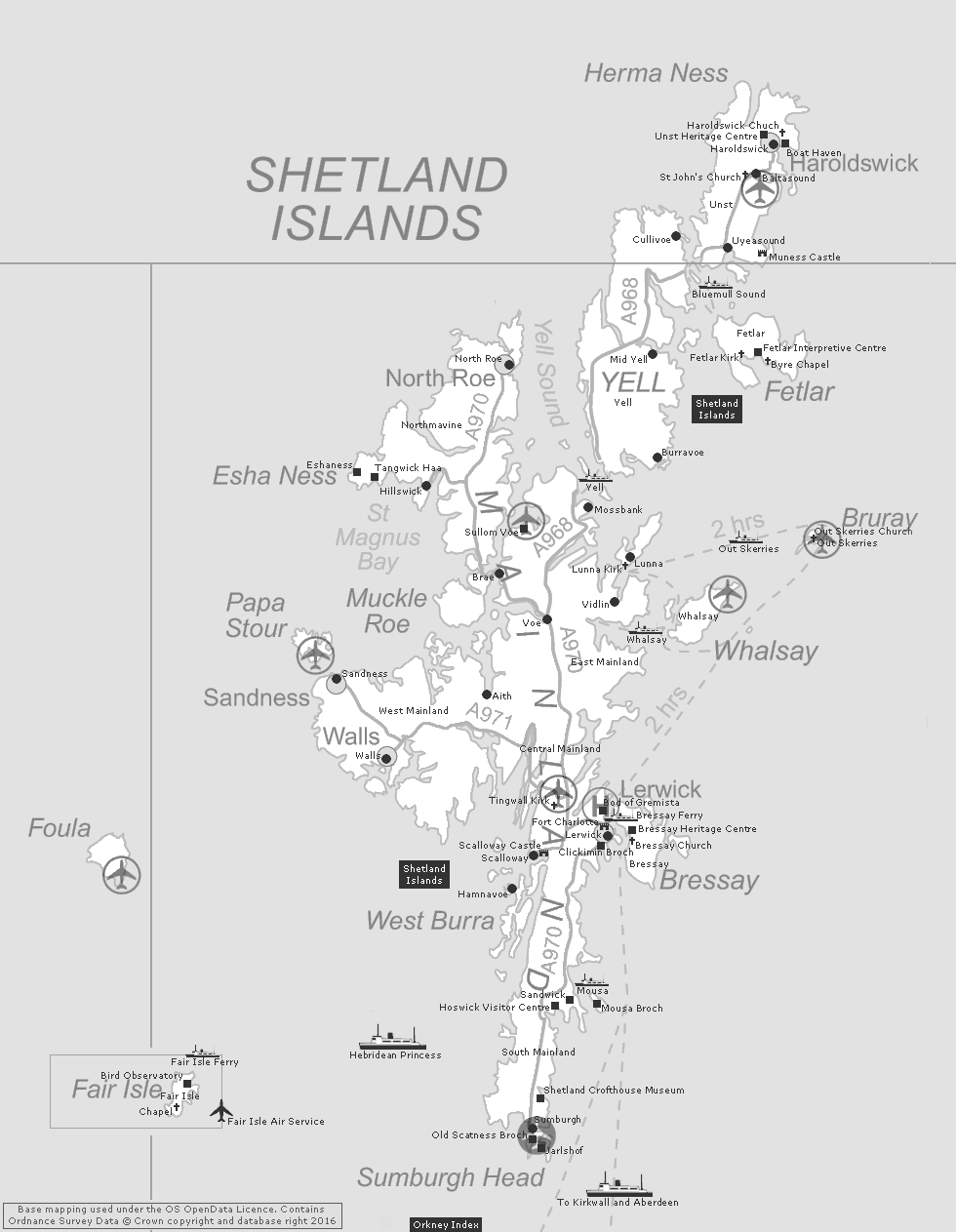 Shetland Index Clickable Map
