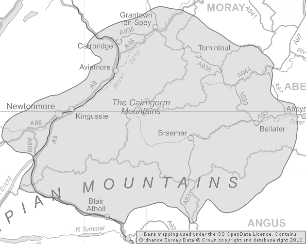 Area Covered by the Cairngorms National Park