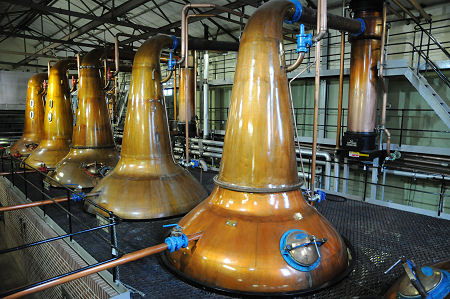 Stills at Cardhu Distillery