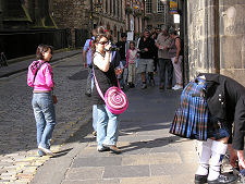 Tourists in Edinburgh