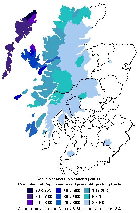 Gaelic Speakers in Scotland, 2001