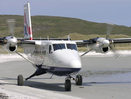 Loganair Twin Otter at Barra's Beach Airfield