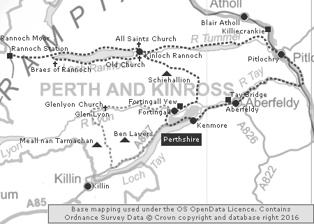 Clickable Map of the Pitlochry & Rannoch Tour