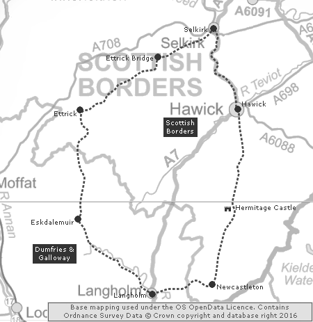Clickable Map of the Selkirk & Langholm Tour