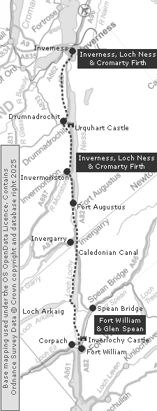 Long Distance Walk - Clickable Map of the Great Glen Way