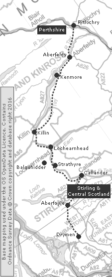 Long Distance Walk - Clickable Map of the West Highland Way
